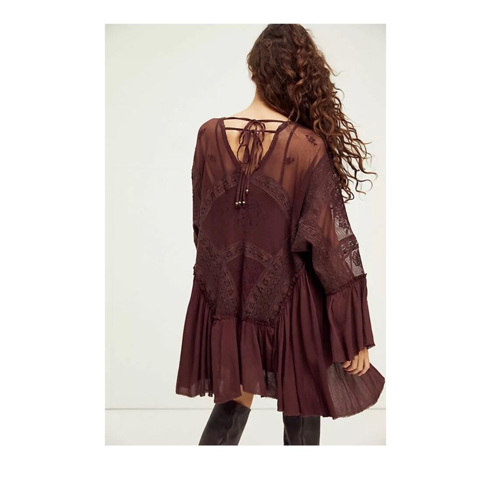 Free People Layered In Lace Swing Dress Tunic Mini New - Picture 6 of 7